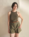 Top Punto Cuello Halter,OLIVO